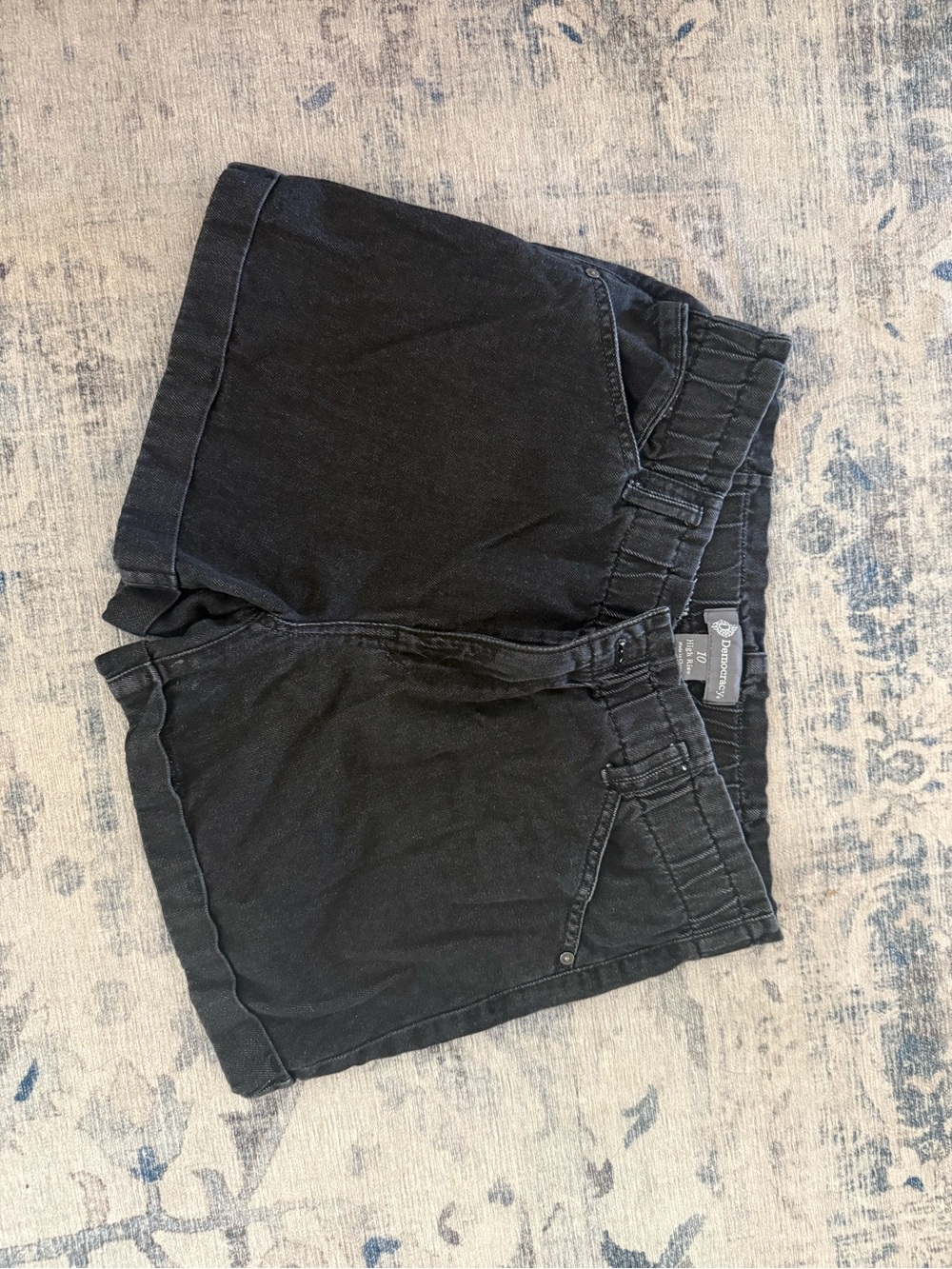 Democracy Black High-Rise Denim Shorts